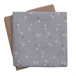 Müsli -  Stars Cloth Diaper 2-Pack, Jasmin Blue/Balsam Cream/Walnut